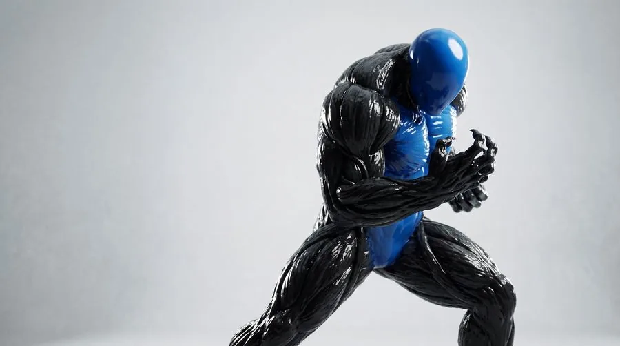 Blue fighter fully covered