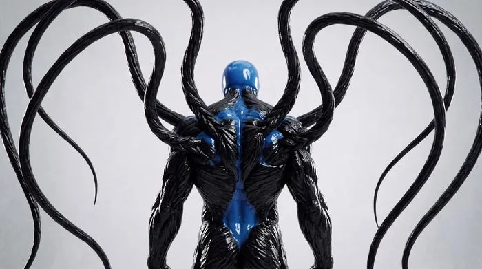 Blue fighter design still