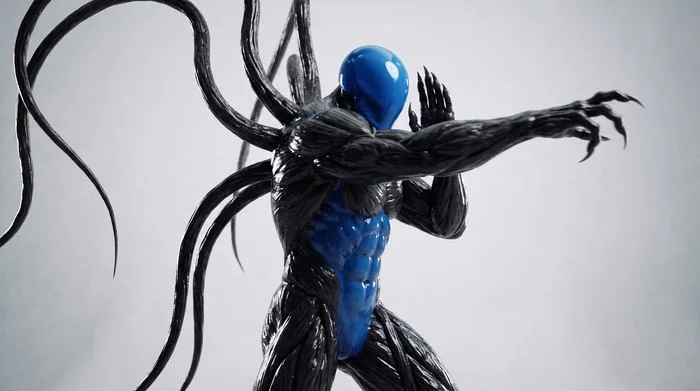 Blue fighter design still