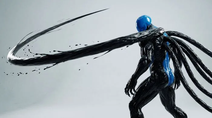 Blue fighter design still